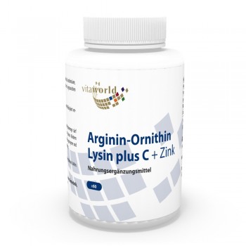 Arginin-Ornithin-Lysin + C + Zink 60 Kapseln Vegan/Vegetarisch