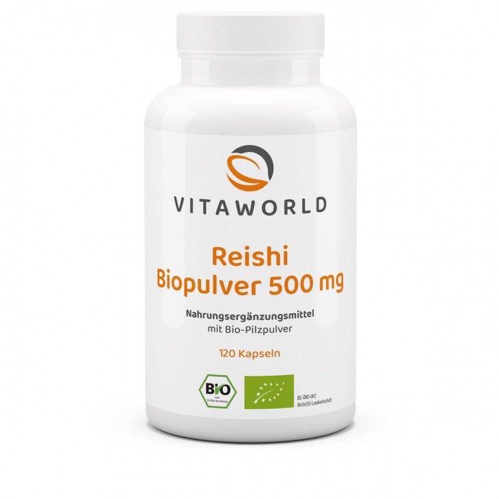 Reishi Pulver Bio Qualität 500mg 120 Kapseln VEGAN/VEGETARISCH
