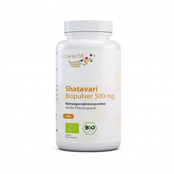 Shatavari 500 mg Bio Indischer Spargel 180 Kapseln Vegan/Vegetarisch