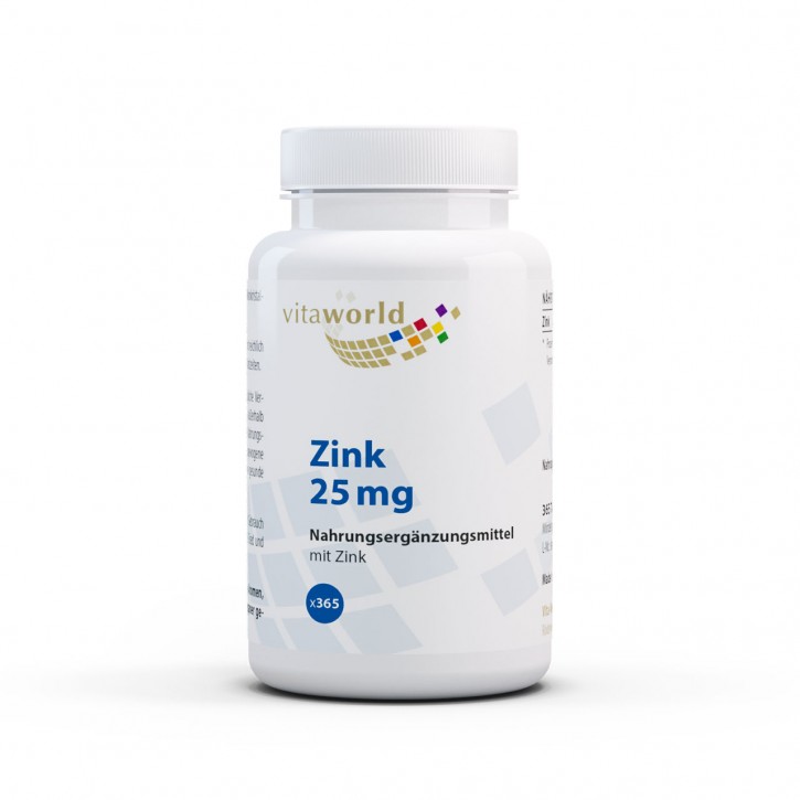 Zink 25 mg 365 Tabletten Vegan Hochdosiert Hohe Bioverfügbarkeit Zinkbisglycinat