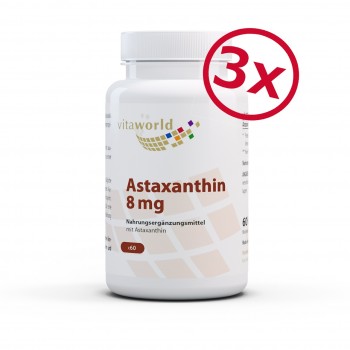 Pack de 3 Astaxanthine 8 mg 3 x 60 Capsules
