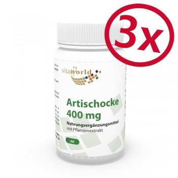 Pack de 3 Alcachofa 400 mg 3 x 60 Cápsulas