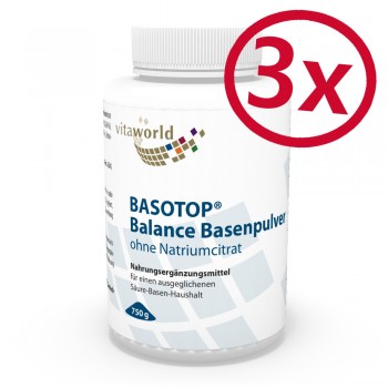3er Pack Basotop Balance Basenpulver natriumfrei 2250g Vegan