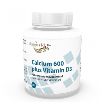 Calcium 600mg + Vitamin D3 60 Tablets Vegetarian