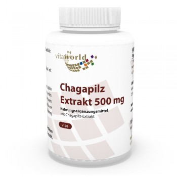 Extrait de Champignon Chaga 500 mg 100 Capsules