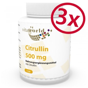 Pack de 3 Citrulline 500 mg 3 x 120 Capsules