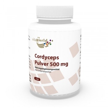 Cordyceps sinensis Pulver 500mg 120 Kapseln Raupenpilz Vegan/Vegetarisch