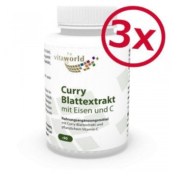Pack of 3 Curry Leaf Extract with Iron and C 3 x 90 Capsules