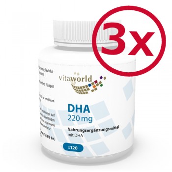 Pack de 3 Oméga DHA 220 mg 3 x 120 Capsule