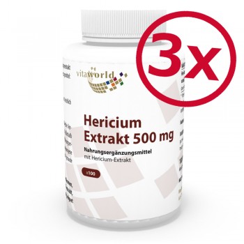Pack di 3 Estratto di Hericium 500 mg 3 x 100 Capsule