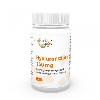 Hyaluronsäure 250mg + Vitamin C 60 Kapseln Vegetarisch/Vegan