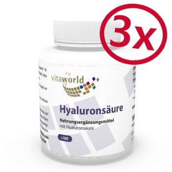 Pack de 3 Acide Hyaluronique 100 mg 3 x 100 Capsules Végétarien