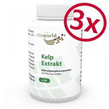 3er Pack Kelp Extrakt 500mg 3 x 120 Kapseln Vegetarisch/Vegan