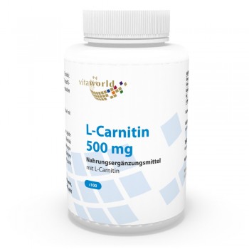 L-Carnitine 500mg 100 Capsules Vegan/Vegetarian