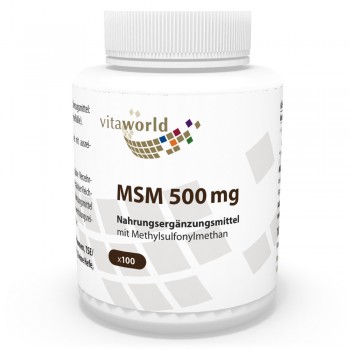 MSM 500mg 100 Capsules (methylsulfonylmethane) Vegetarian/Vegan