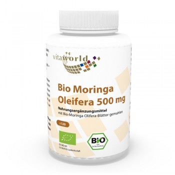 Moringa Oleifera 500 mg Biologique 120 Capsules Végétarien/Végétalien