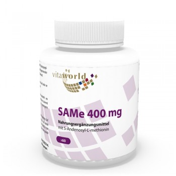 SAMe 400 mg S-Adénosyl-L-Méthionine 60 Capsules VÉGÉTALIEN / VÉGÉTARIEN