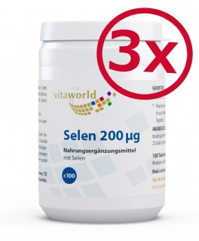 3 Pack Selenium 200µg 3 x 100 Tablets VEGAN / VEGETARIAN
