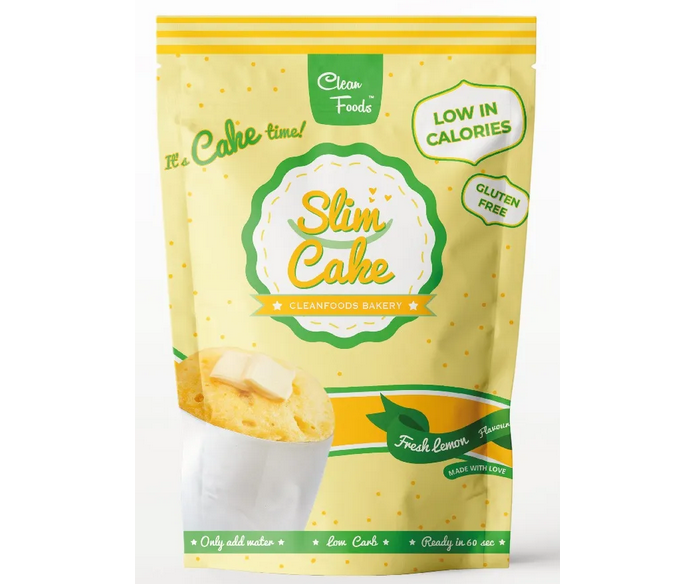 CleanFoods SlimCake Zitrone 5 x50g l Konjak l 67 Kalorien / Kuchen (100g) l Choco l Zitronenkuchen