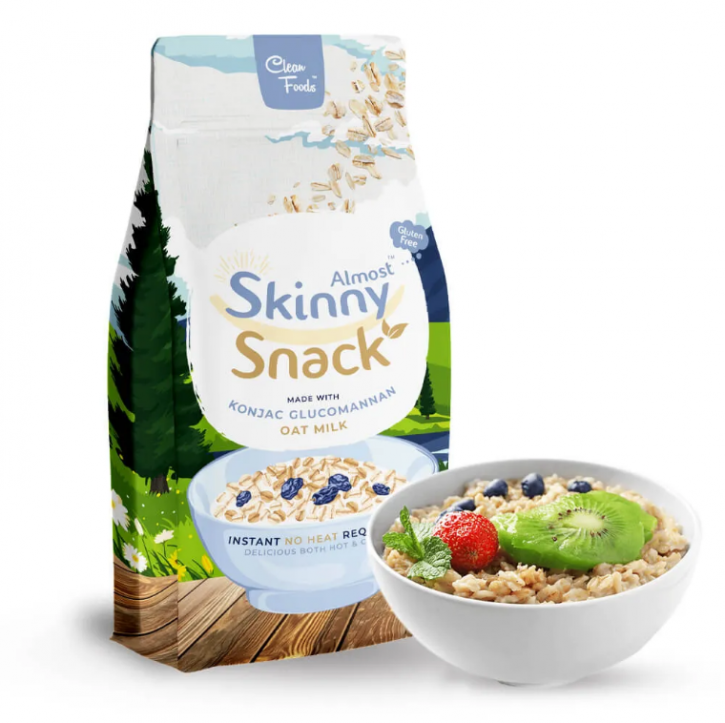 CleanFoods Almost Skinny Snack 150g l nur 80 Kalorien pro 100g l Müsli Konjak l Haferbrei l Vegan