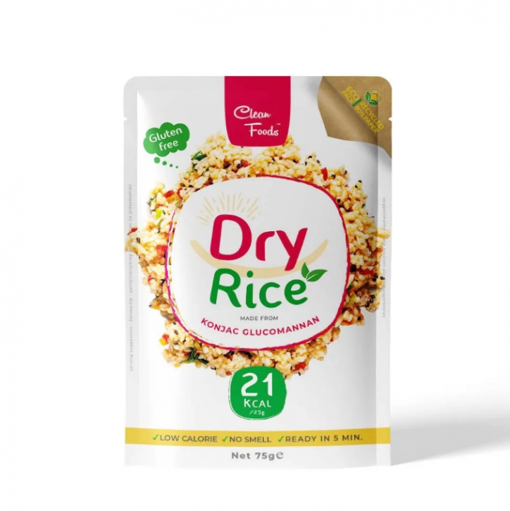 CleanFoods Rohreis Dry Rice 75g l nur 21  Kalorien /25 gr l Konjak Glucomannan l Vegan 3