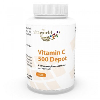 Vitamin C 500 Depot mit Langzeitwirkung 120 Kapseln Vegan/Vegetarisch