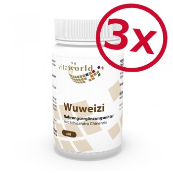 3er Pack Wuweizi Schisandra 500 mg 3 x 60 Kapseln Vegan/Vegetarisch