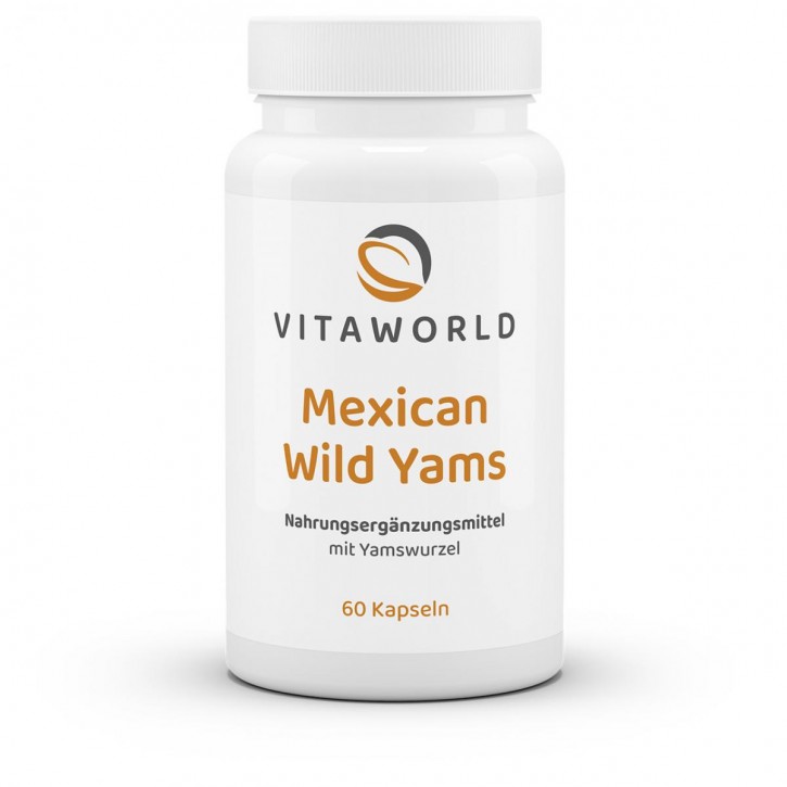 Mexican Wild Yams 500 mg With Yam 60 Capsules Vegan/Vegetarian