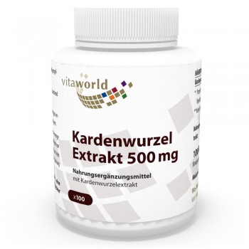 Kardenwurzel Extrakt 500 mg 100 Kapseln Vegetarisch/Vegan