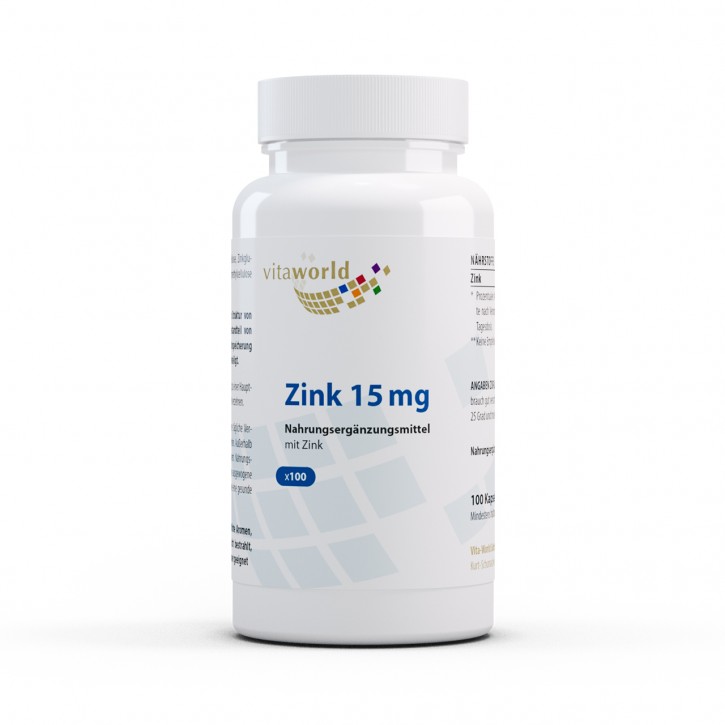 15 mg de Zinc Gluconato 100 Cápsulas Vegano/Vegetariano