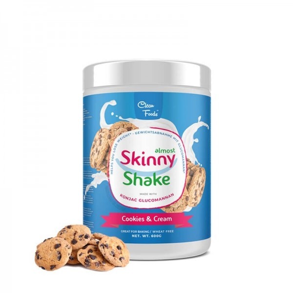 CleanFoods Skinny Shake Cookies and Cream 600g l Konjak l nur 24 Kalorien /100gr