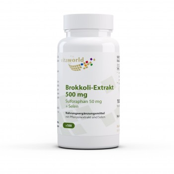 Estratto di Broccoli 500 mg da germogli di Broccoli - Altamente dosato con 50 mg di Sulforafano per capsula 100 Capsule Vegane / Vegetariane