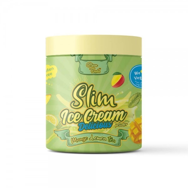 CleanFoods Slim IceCream Mango Lemon Tea 300 g l Eis l Pulver l 4 Kalorien /100g l Vegan