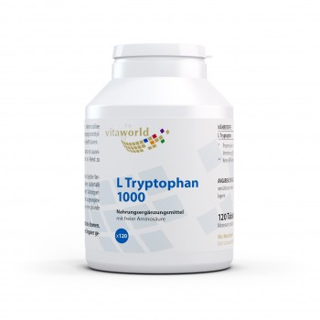 L-Triptófano 1000 mg DOSIS ALTA 120 Tabletas Vegano/Vegetariano - Solo 1 tableta al día