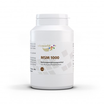 MSM 1000 mg 120 Tabletas Altamente dosificado Vegetariana/Vegana