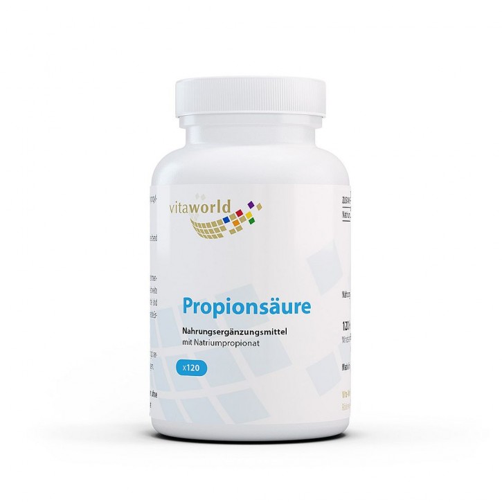 Acide Propionique 500 mg Propionate de Sodium Haute Pureté 120 Capsules Végétalien