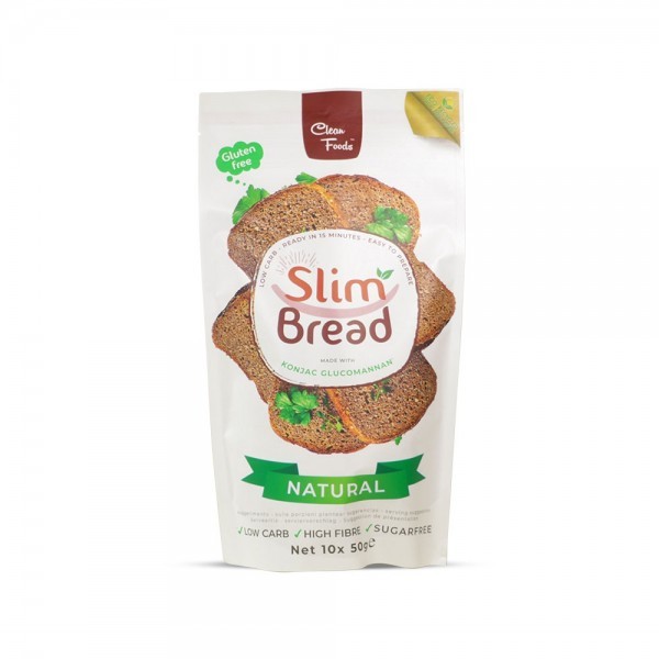 CleanFoods SlimBread 500g l Brot Konjak l nur 85 Kalorien / 100gr l Backmischung l Brot