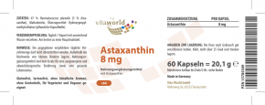 Astaxanthin 8mg 60 Vegetarian Capsules