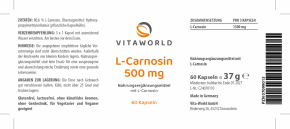 Discount 6+1 L-Carnosine 500mg 7 x 60 Capsules Vegan/Vegetarian