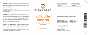 Naturalrabatt 6+1 Citrullin 1000 mg Hochdosiert 7 x 240 Tabletten Vegetarisch