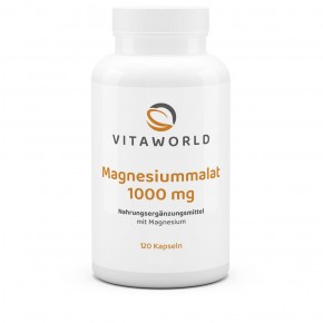 Malato di Magnesio 1000mg 120 Capsule Vegano ad Alto Dosaggio e Privo di Additivi 150 mg di Magnesio Elementare per Capsula