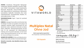 Discount 6+1 Multiplex Natal without Iodine 7 x 120 Capsules Vegetarian/Vegan