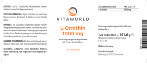 Naturalrabatt 6+1 L-Ornithin 1000 mg 7 x  120 Tabletten Hochdosiert Vegan Nur 1 Tablette am Tag