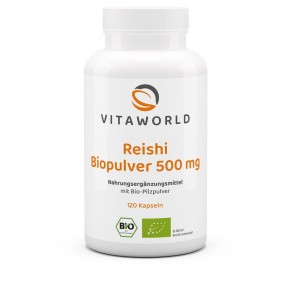 Discount 6+1 Reishi Organic Powder 500 mg 7 x 120 Capsules VEGAN / VEGETARIAN