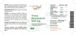 Trans-Resveratrol 550 mg Naturel d'Extrait de Renouée du Japon 60 Capsules Vegan / Végétarien