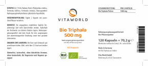 Sconto Naturale 6+1 Triphala Biologico 500 mg 7 x 120 Capsule, Treppiede con Miscela di Erbe, Amalaki, Bibhitaki e Haritaki Vegano