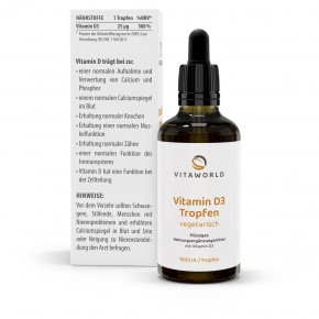 3 Pack Vitamin D3 Drops 1,000 I.U. 3 x 50 ml Vegetarian