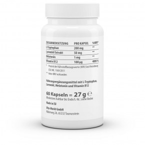 Discount 6+1 Melatonin 1mg 7 x 60 Capsules Vegan Plus Lavender Extract 50mg, Tryptophan 200mg and Vitamin B12